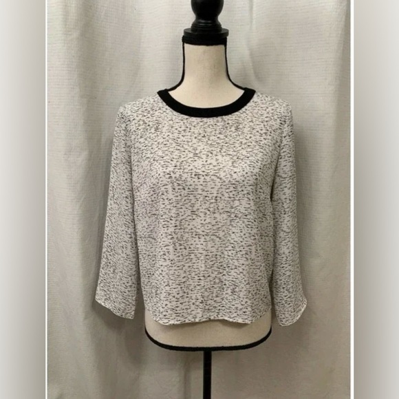 Rose & Olive Tops - Rose & Olive White and Black Boxy 3/4 Sleeve Blouse